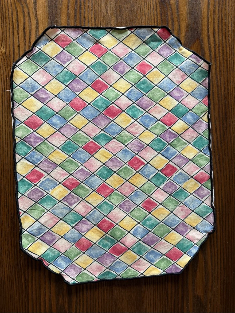 Vintage Diamond-Print Watercolor Print Quilted Placemats - Set of 4